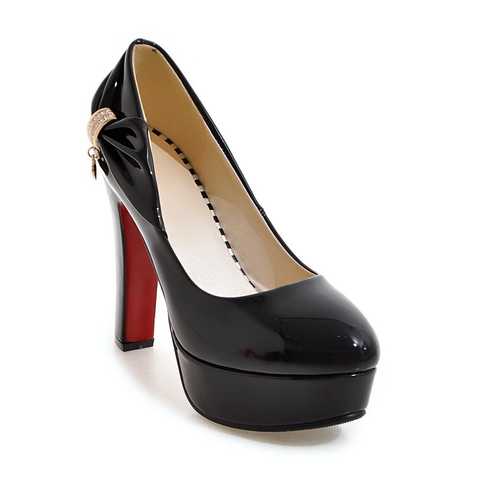 Q/Dámské jednoduché boty na vysokém podpatku Jaro/léto Nové Elegantní voděodolná platforma Silný podpatek Mělká ústa Nízké boty velké velikosti