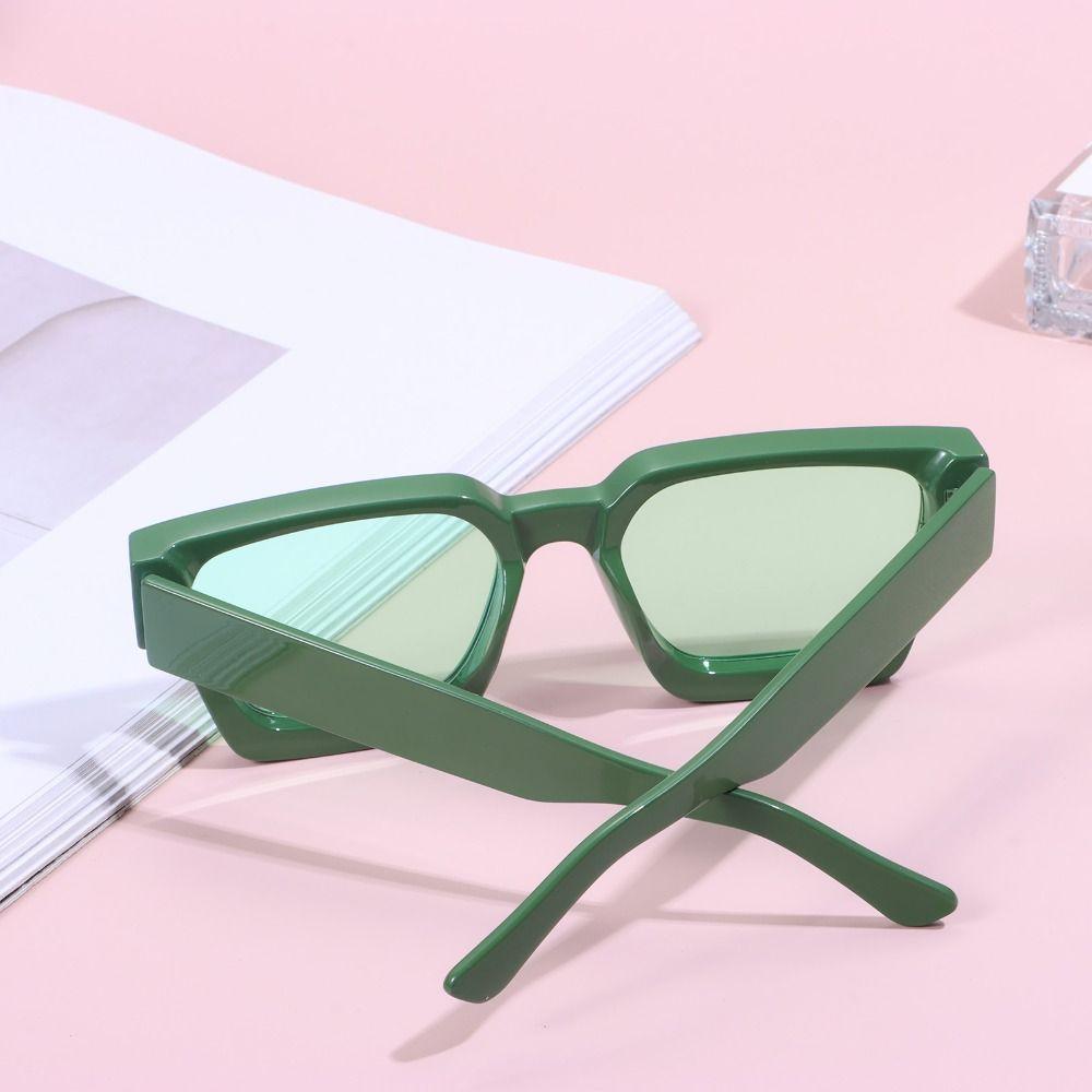 

Ins Популярные квадратные черные солнцезащитные очки UV400 солнцезащитные очки для женщин и мужчин с толстой оправой Green