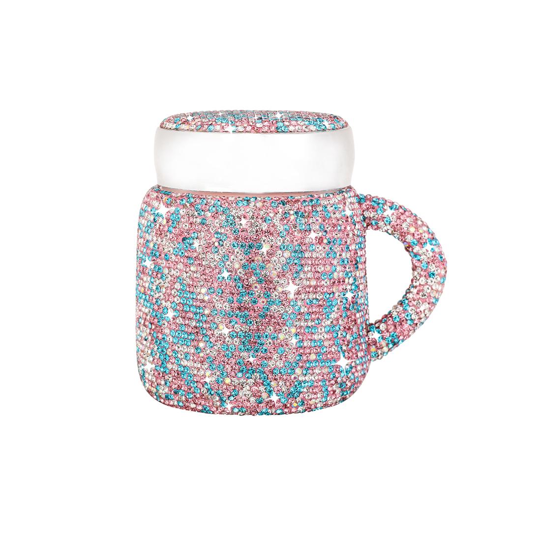 

400ml Handmade Diamond Coffee Mug Shiny Ceramic Crystal Thermos Mug with Lid and Handle Lady Women Gift for Dropshipping CuteCup