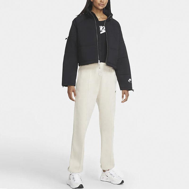 Nike Sportswear Essential Solid Color Fleece Logo Casual Sports Long Pants Women bottoms Oatmeal BV4090-140