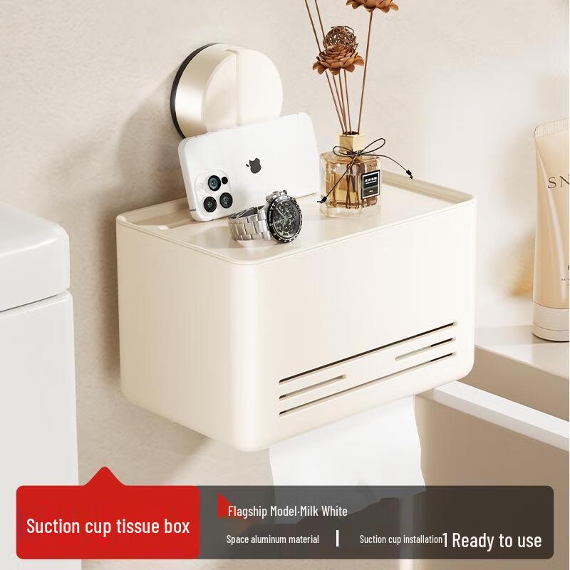 JOREWIN No-Drill Suction Cup Bathroom Tissue Holder