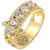 Elegant Huaya Electroplated Diamond Ring for Women - European & American Style Creative Fashion 