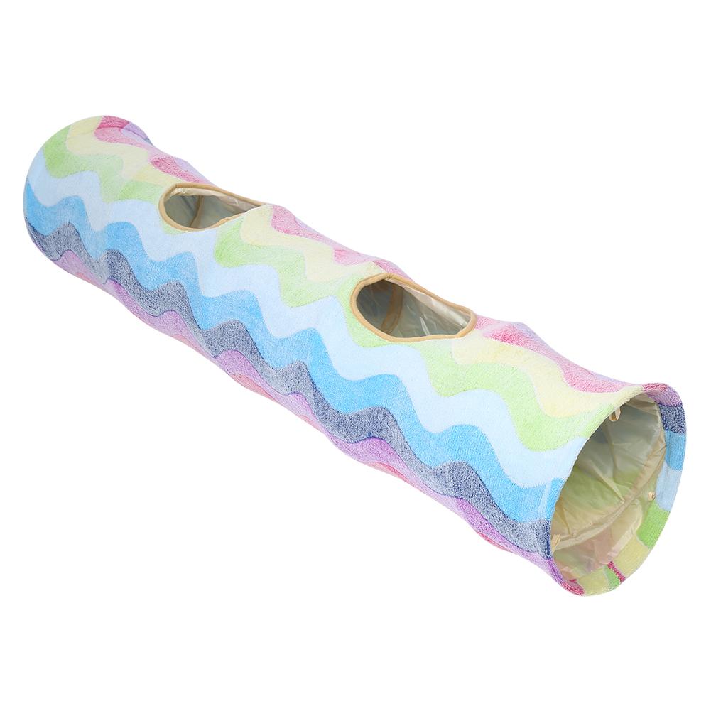 Cloth Colorful Paper Scratch Resistant Collapsible Cat Tunnel Tube Playing Hiding Toy