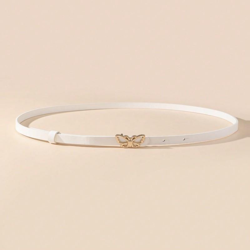 Women's New Fashionable Versatile Belt Retro Butterfly Black Belt Ins Style Decorative Belt for Suit Jeans