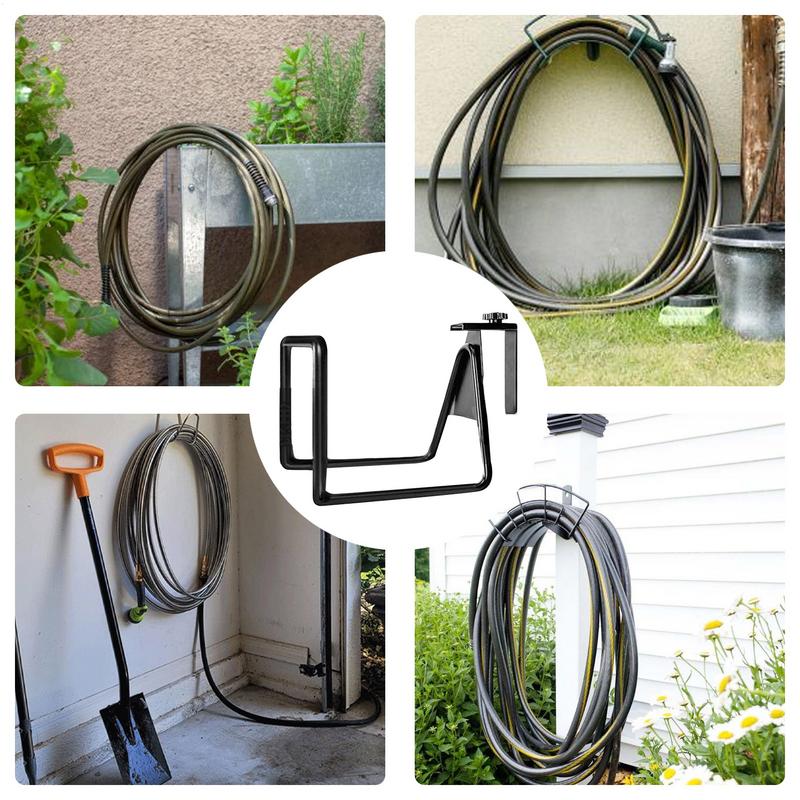 Hose Holder Wall Mount Metal Garden Water Hose Storage Hanger Space-saving Pipe Storage Organization Rack For Yard Basement Shed