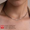 EMANCO 10PCS Paperclip Link Chain Women Necklace Stainless Steel Gold Color Necklace Link Chain Jewelry Hot Wholesale