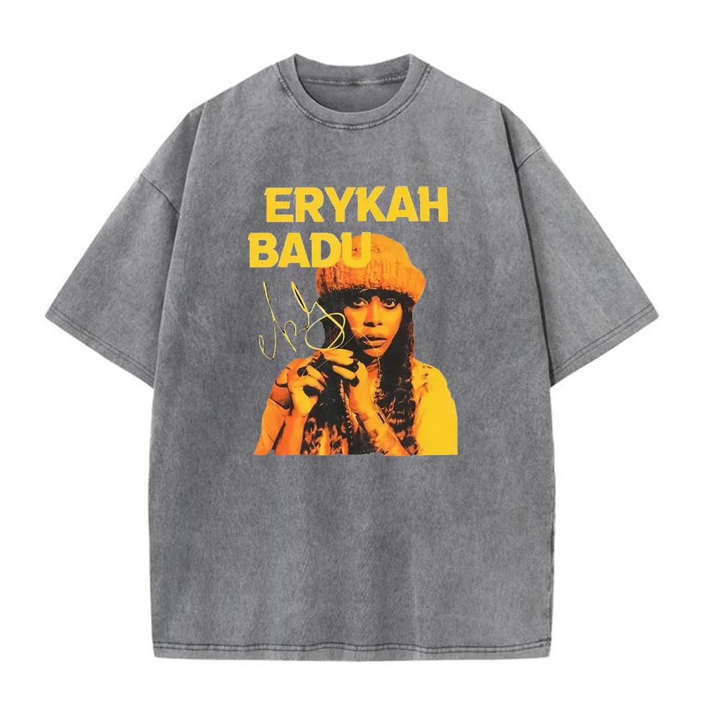 Erykah Badu Vintage Graphic T Shirt Women Men 90s Oversized Cotton T Shirt Unisex Streetwear Tee Loose Fit Short Sleeve