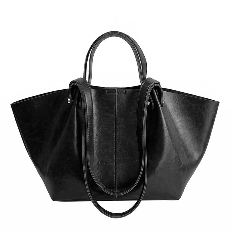 Women's Soft Leather Tote Bag Large Capacity Single Shoulder Handbag for Daily Commute Work Casual 2026 New Fashion Underarm Bag
