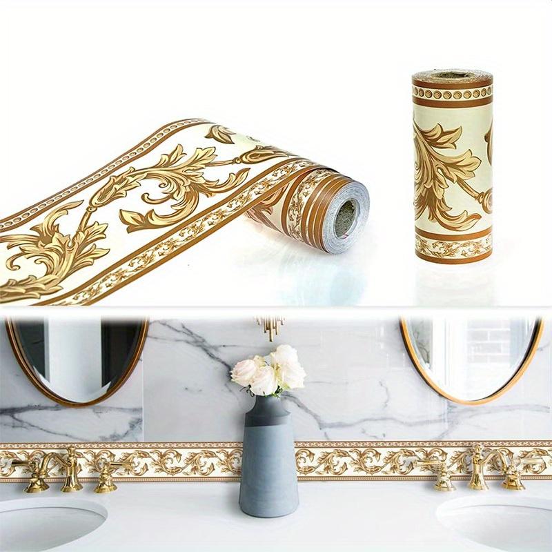 9 Metres Khaki/Beige Peel and Stick Wall Border, Removable Self-Adhesive Moulded Wallpaper Decoration for Home