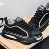 Wasserdichte, rutschfeste schwarze Leder-Sportschuhe für Herren mit dicker Sohle