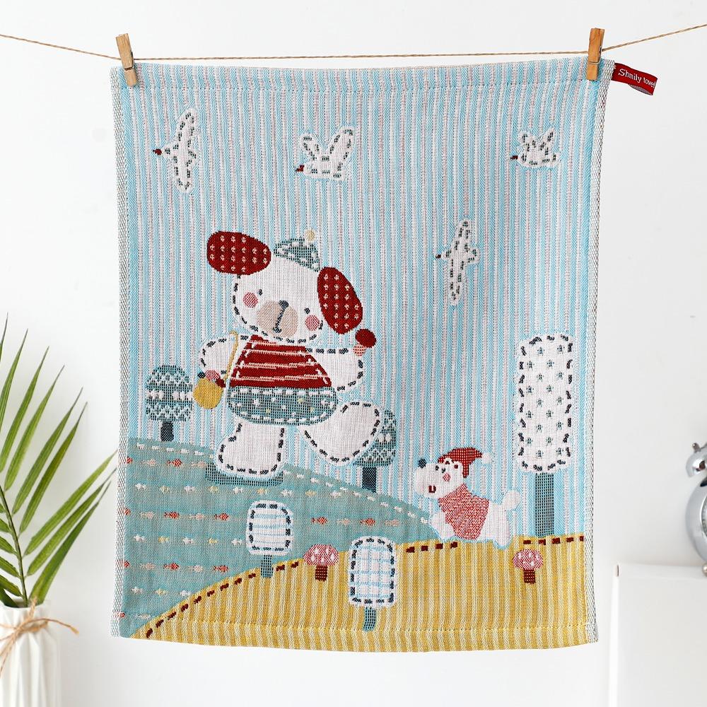 Cartoon Large Hand Towel 4 Layer Cotton Gauze Tea Towel New Pure Cotton Dish Cloth Home Restaurant