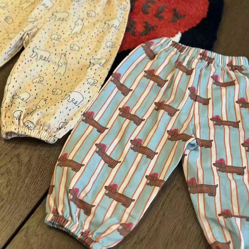 Kids Summer Lightweight Loose Fit Anti Mosquito Printed Pants for Boys and Girls