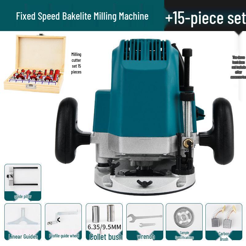High-Power Multi-Functional Router: Industrial-Grade Bakelite Milling, Woodworking Engraving, Trimming, and Grooving Machine. Electric Tools.