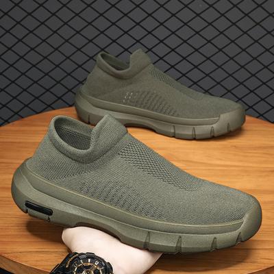 Feet Fly-woven Shoes Breathable Solid Color Mesh Outdoor Sports Shoes Summer Men's Shoes Daily Casual Running Board Shoes