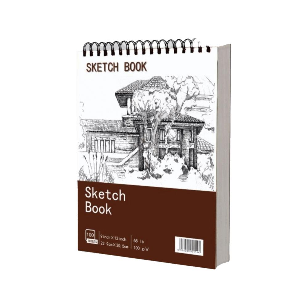 100 Sheets Spiral Bound Artist Sketchbook Perforated Pages Sketching Notebook  Crayon Drawing
