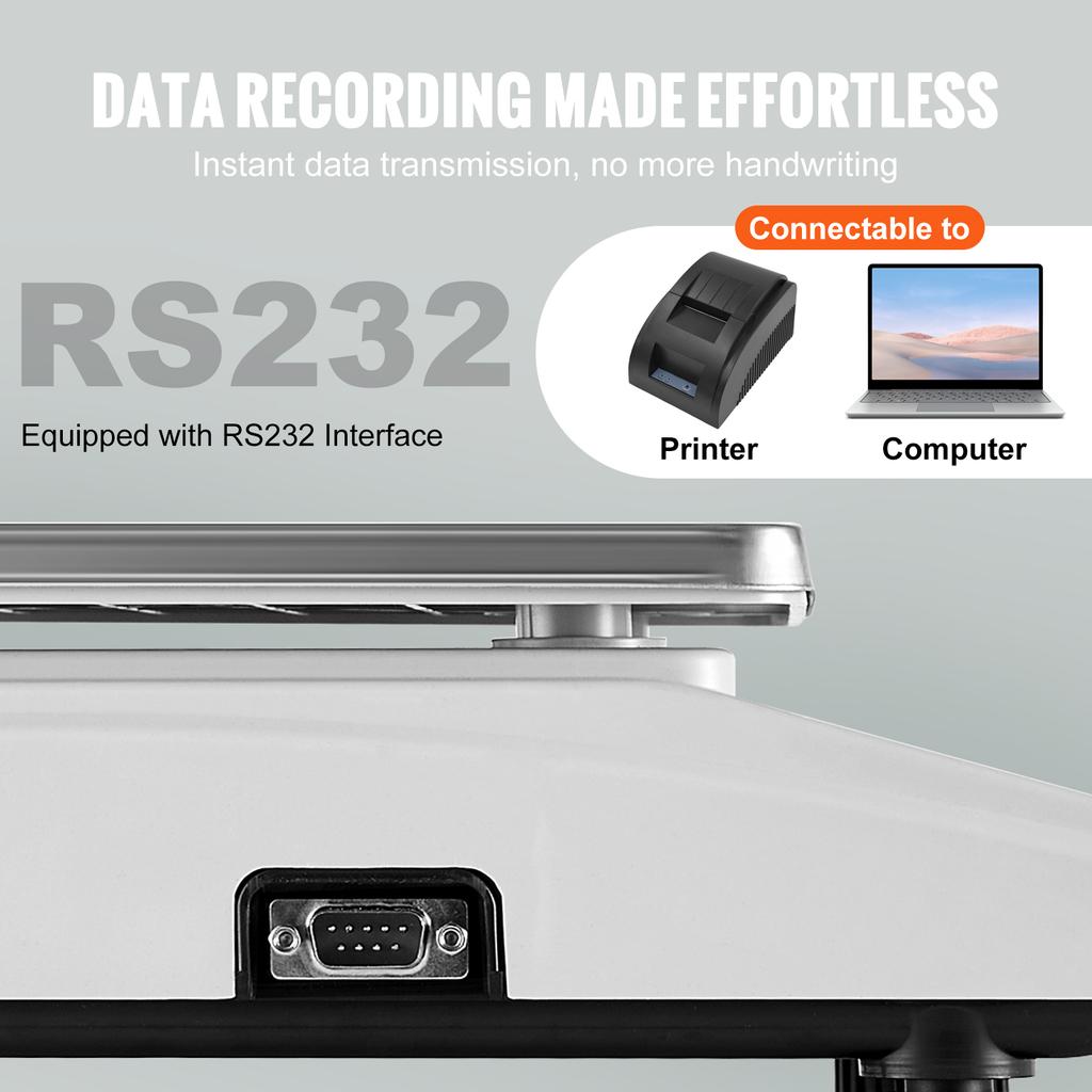 SucceBuy 30kg/1g Digital Counting Scale Electronic Gram Scale with RS232 Port and LCD Screen for Parts Coins Home Food Weighting