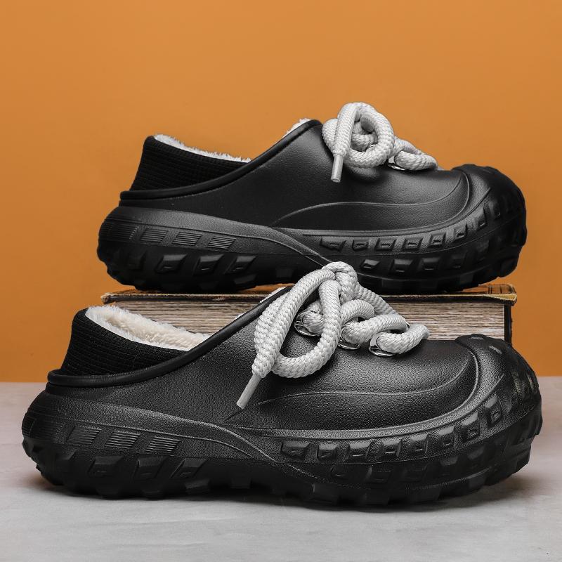 

Хлопковые тапочки в парном стиле для мужчин и женщин Зимние новые домашние на толстой подошве с флисовой подкладкой Утепленные Теплые для улицы Баото 36 чёрный