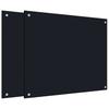 Vidaxl Panele Ochronne Do Kuchni, Czarne, 2 Szt., 70X60 Cm Szkło