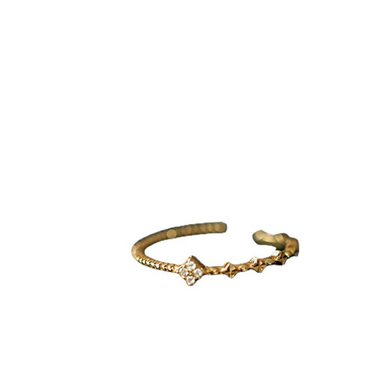 Elegant Women's Gold-Plated Sterling Silver Open Ring - Light Luxury Jewelry Accessory