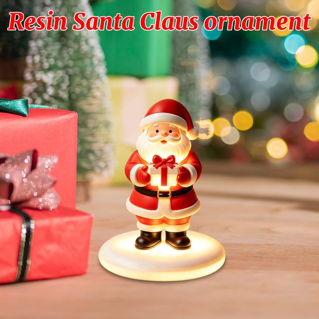 Resin Night Light Glowing Figurine Christmas Tabletop Decor