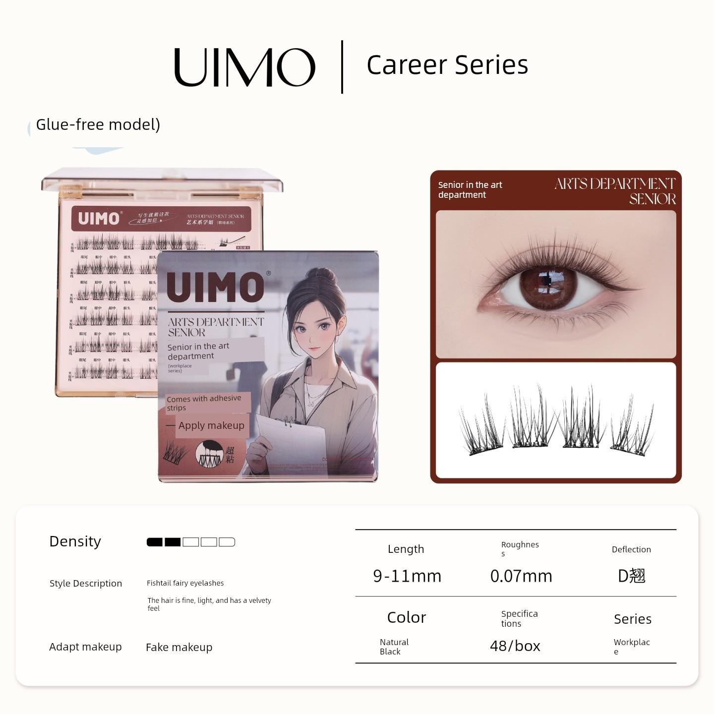 

Uimo Glue-Free False Eyelashes Lisbon Sicily Sunflower Comic Eyelashes 2026 Hot-Selling Fox Baby Curved Eyelashes