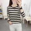 Women's Plus Size Striped Long Sleeve Cotton T-Shirt - Autumn Collection for Middle-Aged Moms