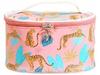 Ecarla Kosmetiktasche Koffer Aufklappbar Oval Safari Rosa Ks78