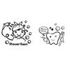 Cartoon Tooth Brush Your Teeth Shower Room Vinyl Sticker Murals Wall Decor