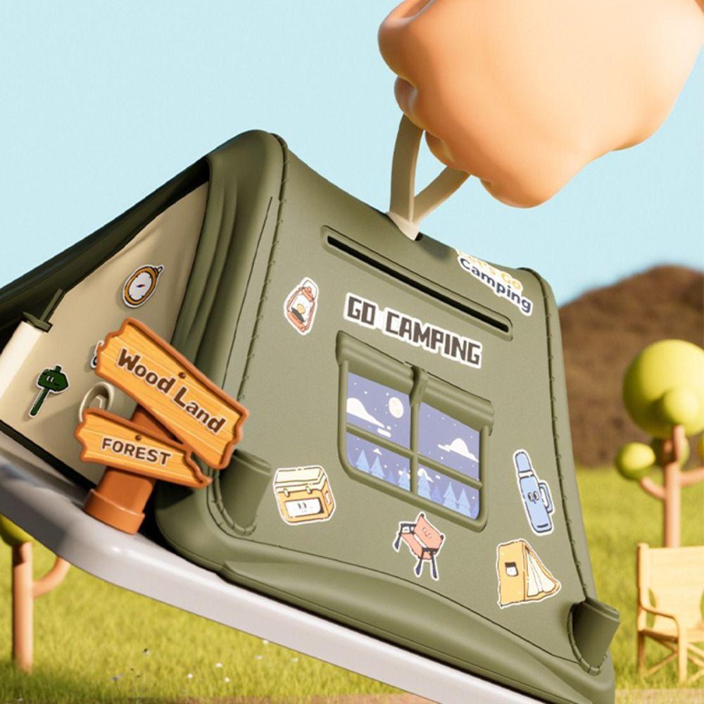 Tent Shaped Cash Box Portable Safe Savings Jar Fashion Coin Saving Box  Students