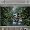 2D Tropical Jungle Banner with Palm Trees and Ferns Photo Booth Background Cloth