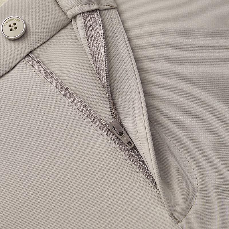 Qipai Men's Four-Way Stretch Business Casual Straight-Leg Pants