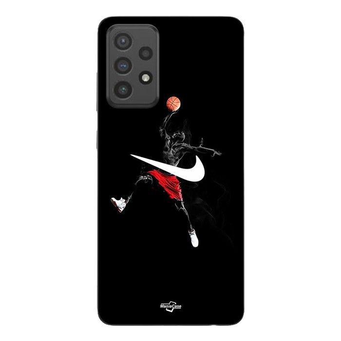 Coque Pour Samsung Galaxy A73 Nike Jordan logo fond noir Maniacase