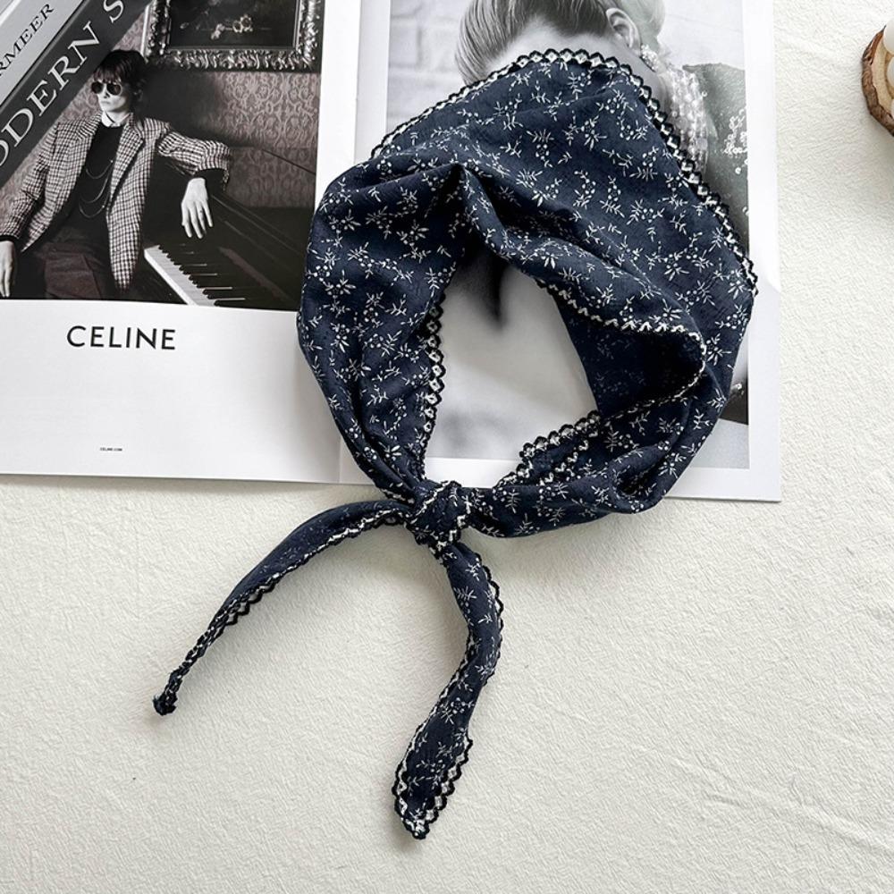 Thin Hair Scarf Headband Solid Color Sun Protective Scarf New Triangle Headscarf  Women