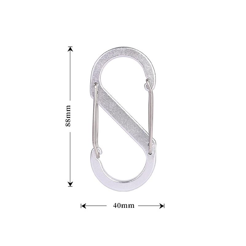 

Великий S-подібний карабін з алюмінієвого сплаву з замком, великий розмір, гачок для брелока, протикрадіжний, для активного відпочинку, кемпінгу, пряжка для рюкзака, інструмент із ключем-замком срібний