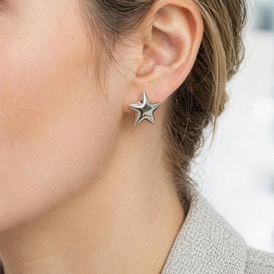 1 Paar Damen Stern Ohrstecker aus Legierung, Hypoallergen Minimalistische Stern Ohrstecker, Modeschmuck Geschenk für Freundin Ehefrau Mutter Tochter