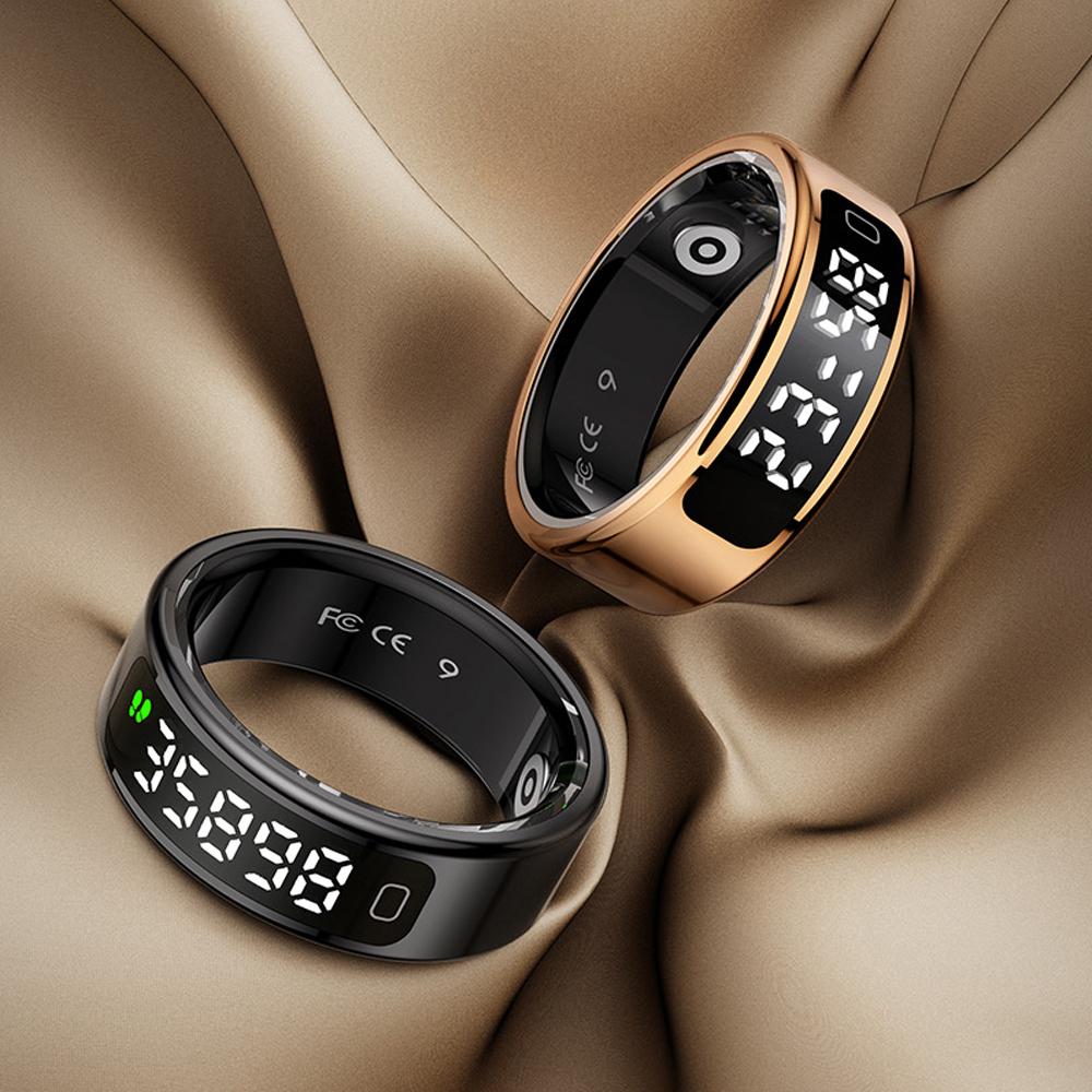 YurKem Smart Ring Heart Rate Blood Oxygen Blood Pressure Measuremen Men Women Fitness Tracker Sport IP68 Waterproof Bluetooth Ring