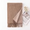 High-End Double-Sided 100% Lambswool Solid Color Scarf Shawl for Winter