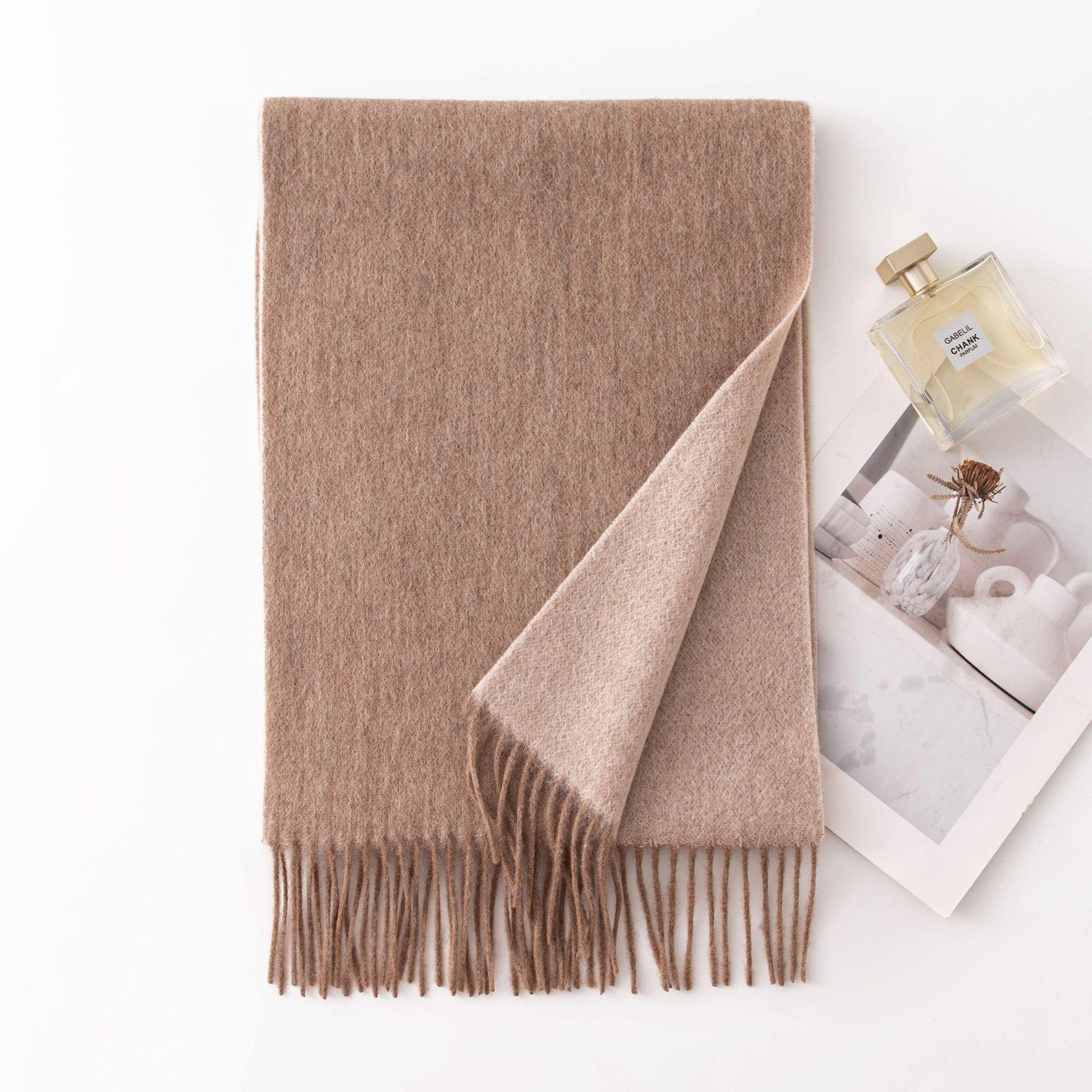 

Высококачественный двухсторонний шарф-шаль из 100% овечьей шерсти однотонной расцветки для зимы 30*180cm