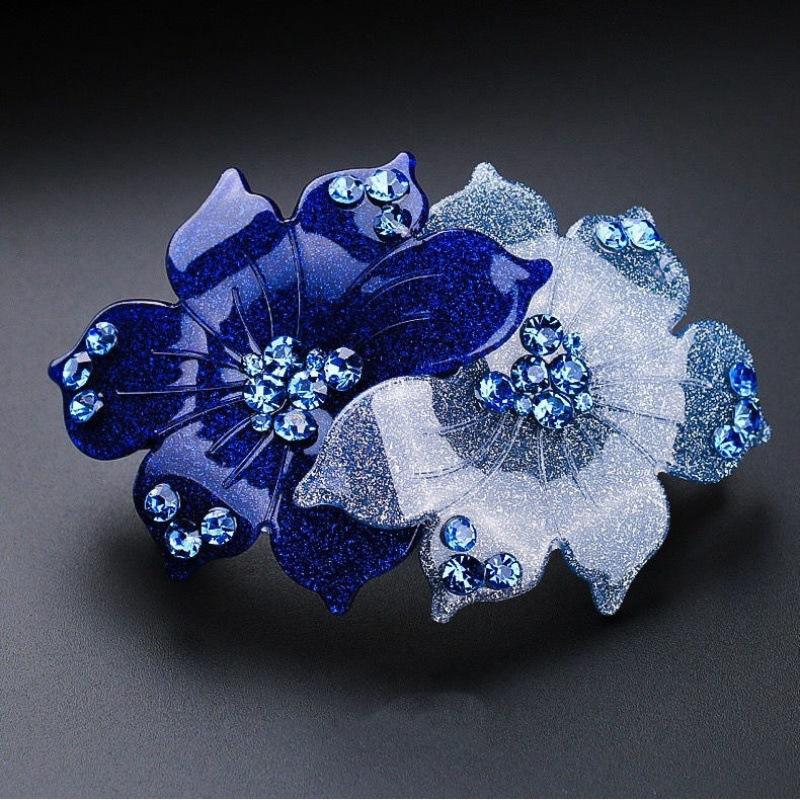 

Преміальна Корейська Версія Кристалічна Шпилька для Волосся з Фіолетовою Квіткою та Стразами Горизонтальна Кліпса для Волосся Елегантні Жіночі Аксесуари для Волосся