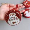 Children's Coin Purse Round Christmas Coin Pouch with Cartoon Pattern Zipper Closure Coin Case with Lanyard for Kids Coins Cash Keys Candies