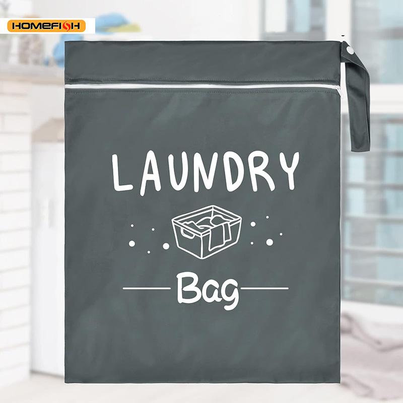 HOMEFISH Laundry Shape Nylon Laundry Bag Travel Storage Pouch Machine Washable Dirty Clothes Organizer Wash Colorful Zipper Bag