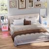 Bedside Nightstand Featuring Technology and Integrated LED Lights Charging Station Ports for Modern Homes Table De Chevet