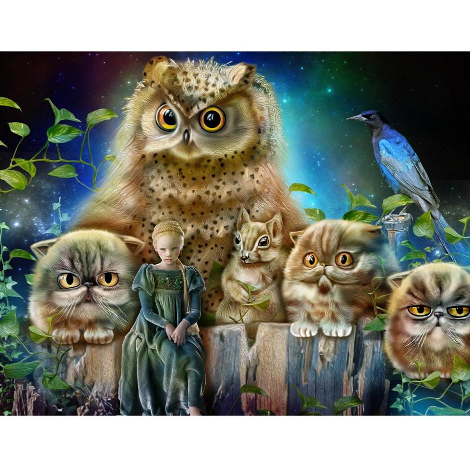 5D Diamond Painting Cat Dog Sheep Horse Diamond Mosaic Animal Full Square/Round Diamond Embroidery Picture DIY Wall Decoration