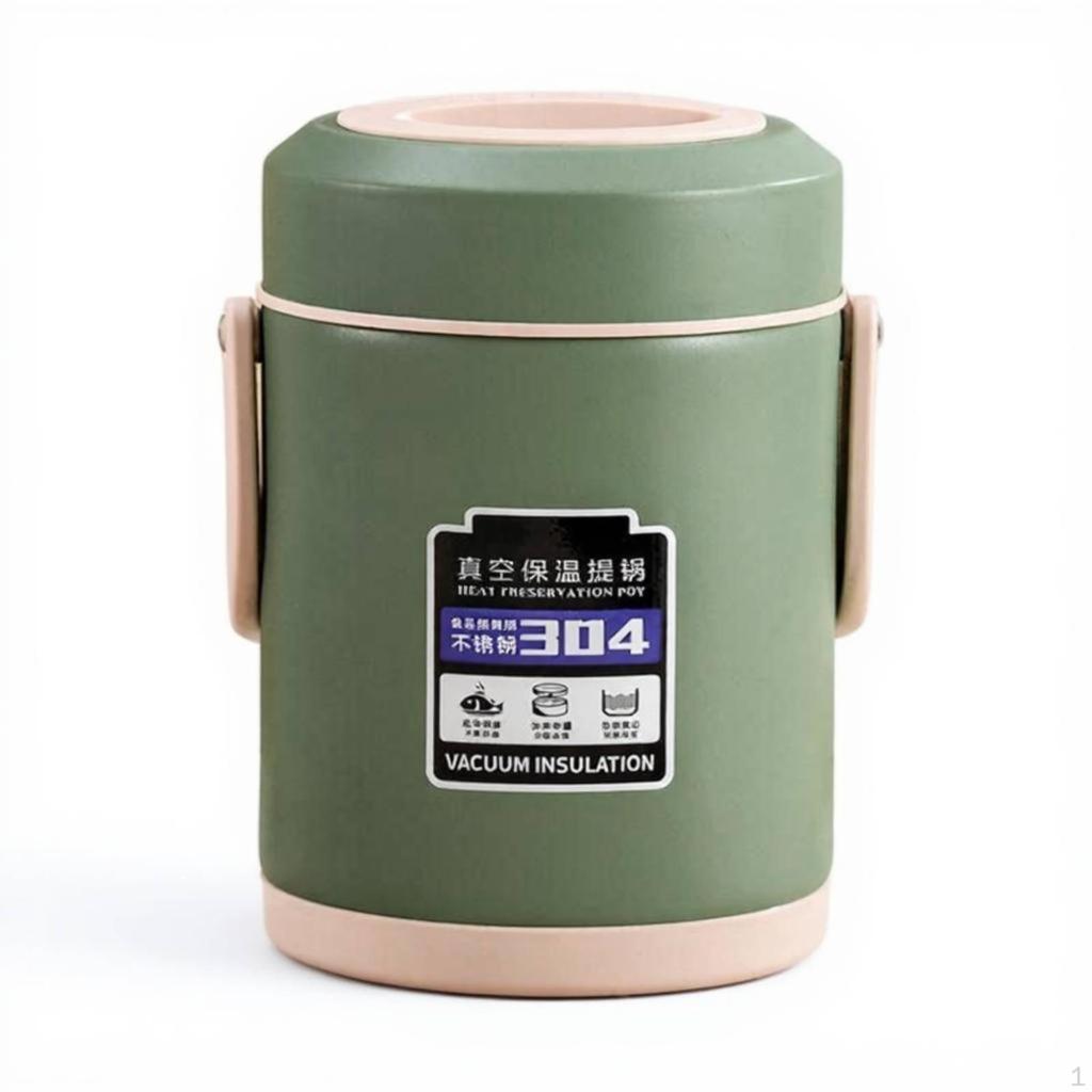 Insulated Lunch Box, 3Compartment Stainless Steel Bento, Portable Thermal Meal Container for Office,