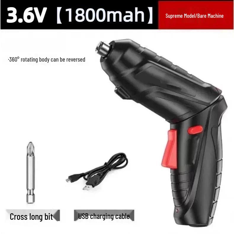 Electric Screwdriver Multifunctional Tool Set with Lithium Battery Rechargeable Drill and Household Toolbox.