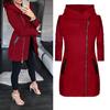 Fashion Women Solid Color Zip Up Long Sleeve Hooded Pocket Jacket Coat Outerwear
