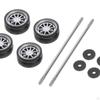 1:64 Scale Car Rubber Wheel Rims Soft Tires for RC 1/64 of 4