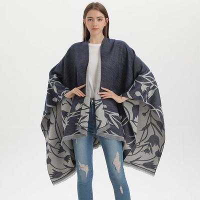Retro Double-sided Split Shawl Can Be Worn In All Seasons, Women's Imitation Cashmere Fringed Cape Cardigan, Air-conditioned Room with Blanket