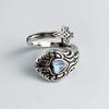 Xiaomi 925 Sterling Silver Rings for Women Couple Minimalist Handmade Retro Moonstone Ring Fine Jewelry Gift Prevent Allergy