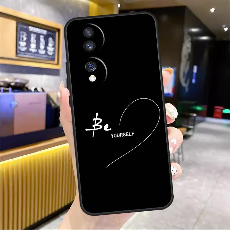 Simple Minamilst Black Quote For Honor Magic 8 7 6 5 Lite Case For Honor 200 400 Pro 50 70 90 X8c X8b X9a X9b X9c Win RT